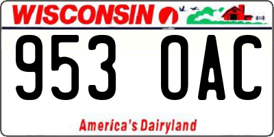 WI license plate 953OAC