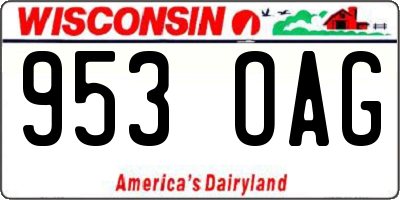 WI license plate 953OAG