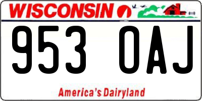 WI license plate 953OAJ
