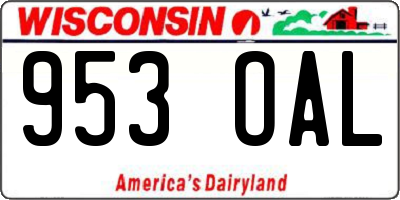 WI license plate 953OAL