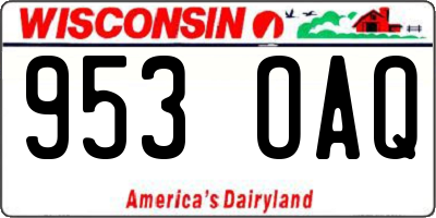 WI license plate 953OAQ