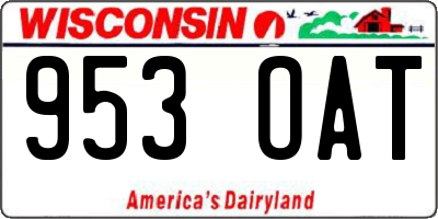 WI license plate 953OAT