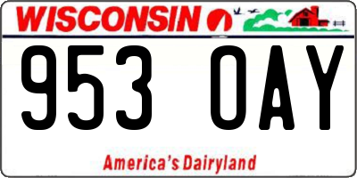 WI license plate 953OAY