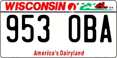 WI license plate 953OBA