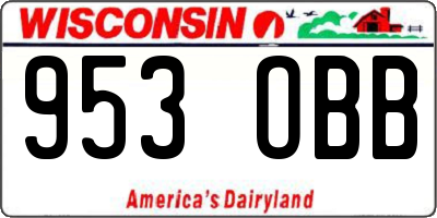 WI license plate 953OBB