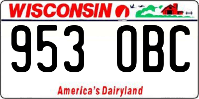 WI license plate 953OBC