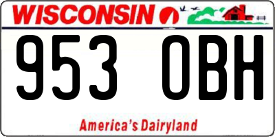WI license plate 953OBH