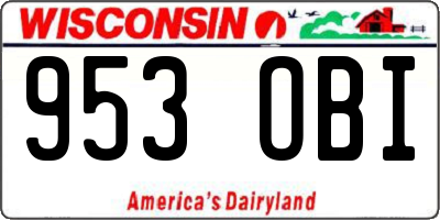 WI license plate 953OBI