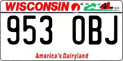 WI license plate 953OBJ