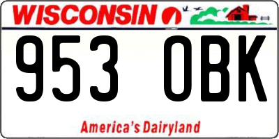 WI license plate 953OBK