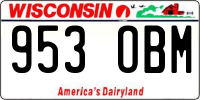 WI license plate 953OBM