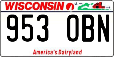 WI license plate 953OBN