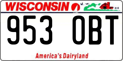 WI license plate 953OBT