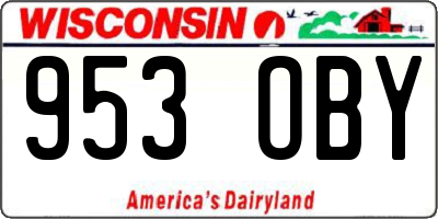 WI license plate 953OBY