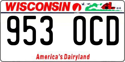 WI license plate 953OCD
