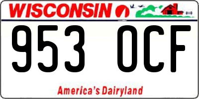 WI license plate 953OCF