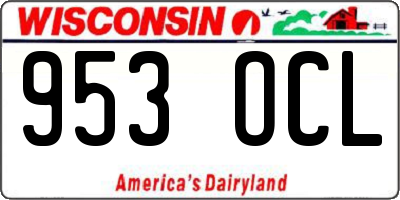 WI license plate 953OCL