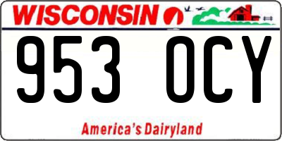 WI license plate 953OCY