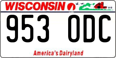 WI license plate 953ODC
