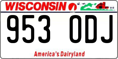 WI license plate 953ODJ