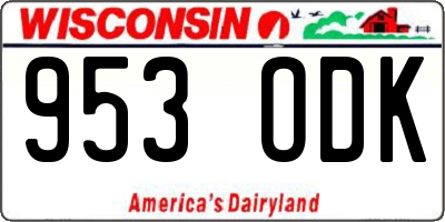 WI license plate 953ODK