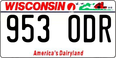 WI license plate 953ODR