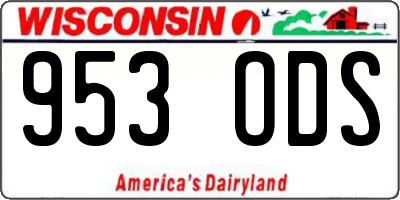 WI license plate 953ODS