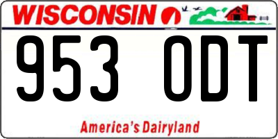 WI license plate 953ODT