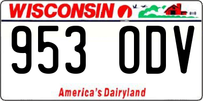 WI license plate 953ODV