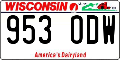 WI license plate 953ODW