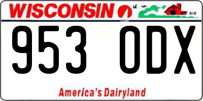 WI license plate 953ODX
