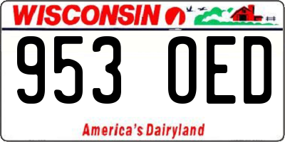 WI license plate 953OED