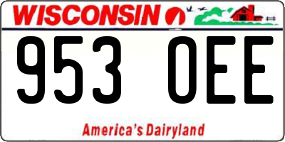 WI license plate 953OEE