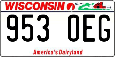 WI license plate 953OEG