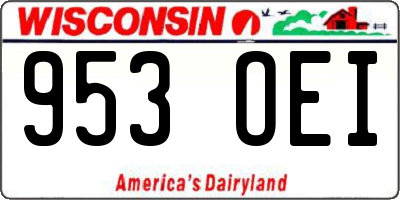 WI license plate 953OEI
