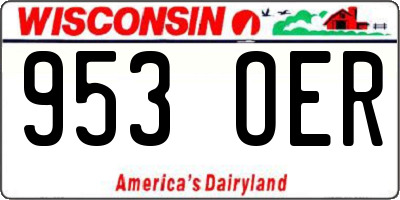 WI license plate 953OER