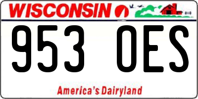 WI license plate 953OES