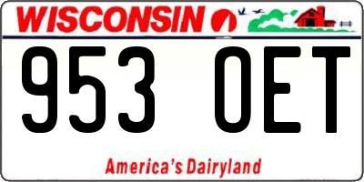 WI license plate 953OET