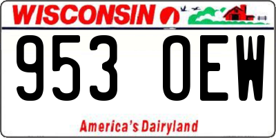 WI license plate 953OEW
