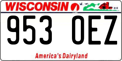 WI license plate 953OEZ