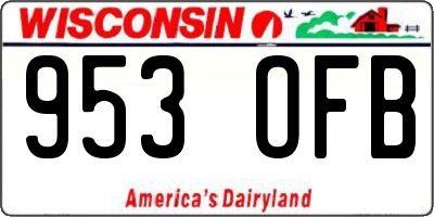 WI license plate 953OFB