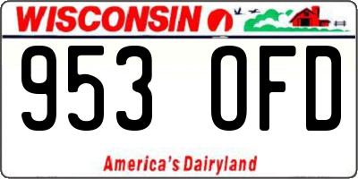 WI license plate 953OFD