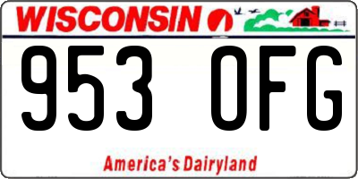 WI license plate 953OFG