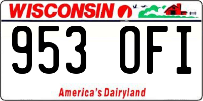 WI license plate 953OFI