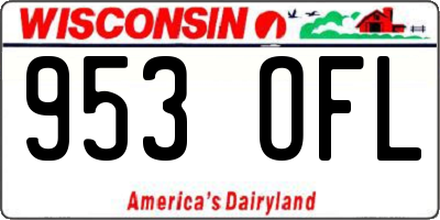 WI license plate 953OFL