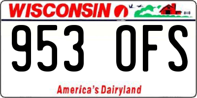 WI license plate 953OFS