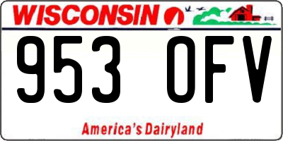 WI license plate 953OFV