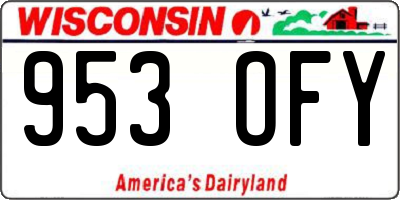 WI license plate 953OFY