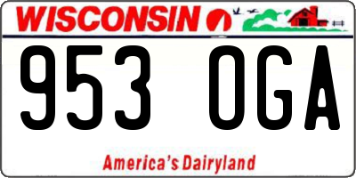 WI license plate 953OGA
