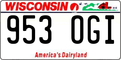 WI license plate 953OGI